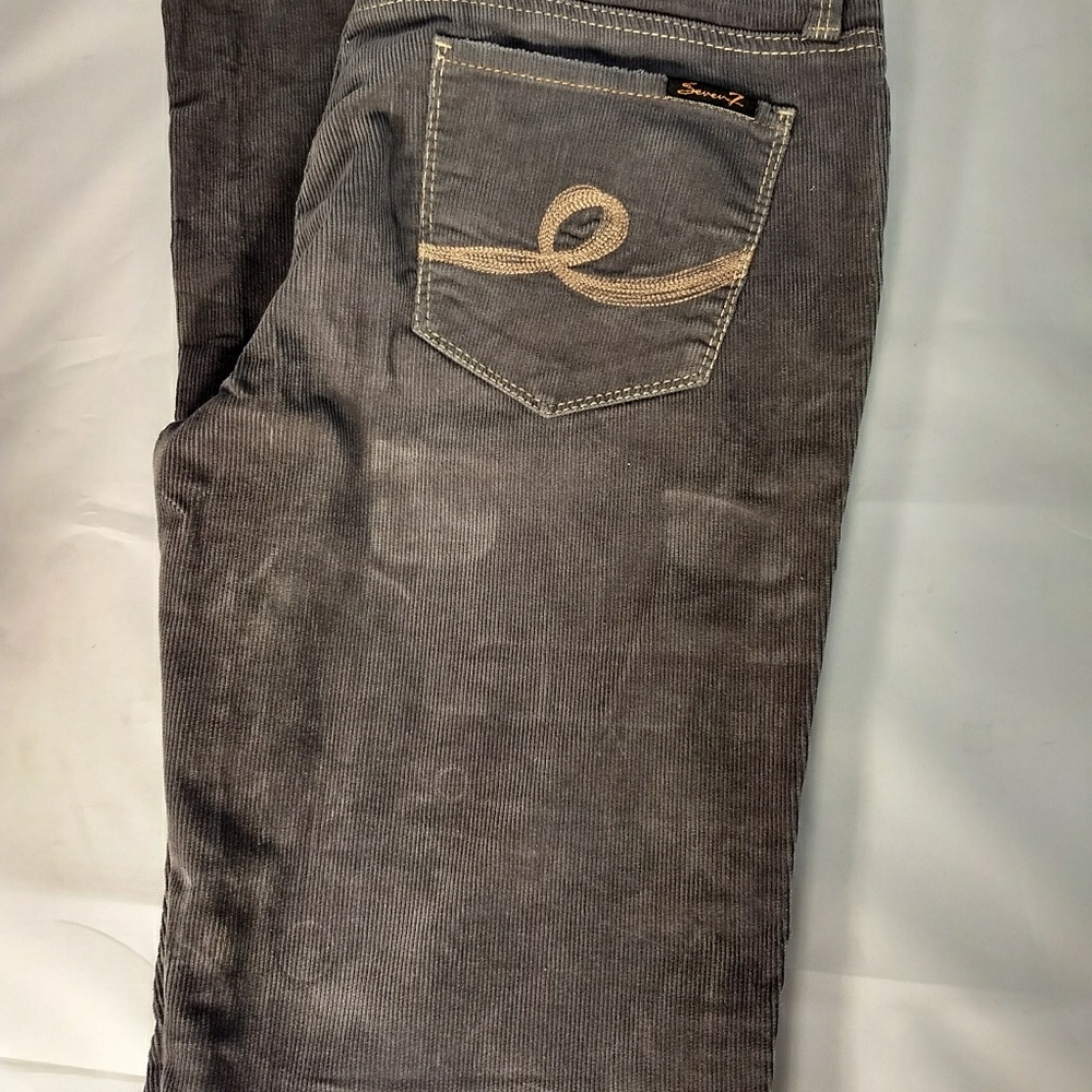 Seven7 Women's Gray Coduroy Embellished Jeans 32